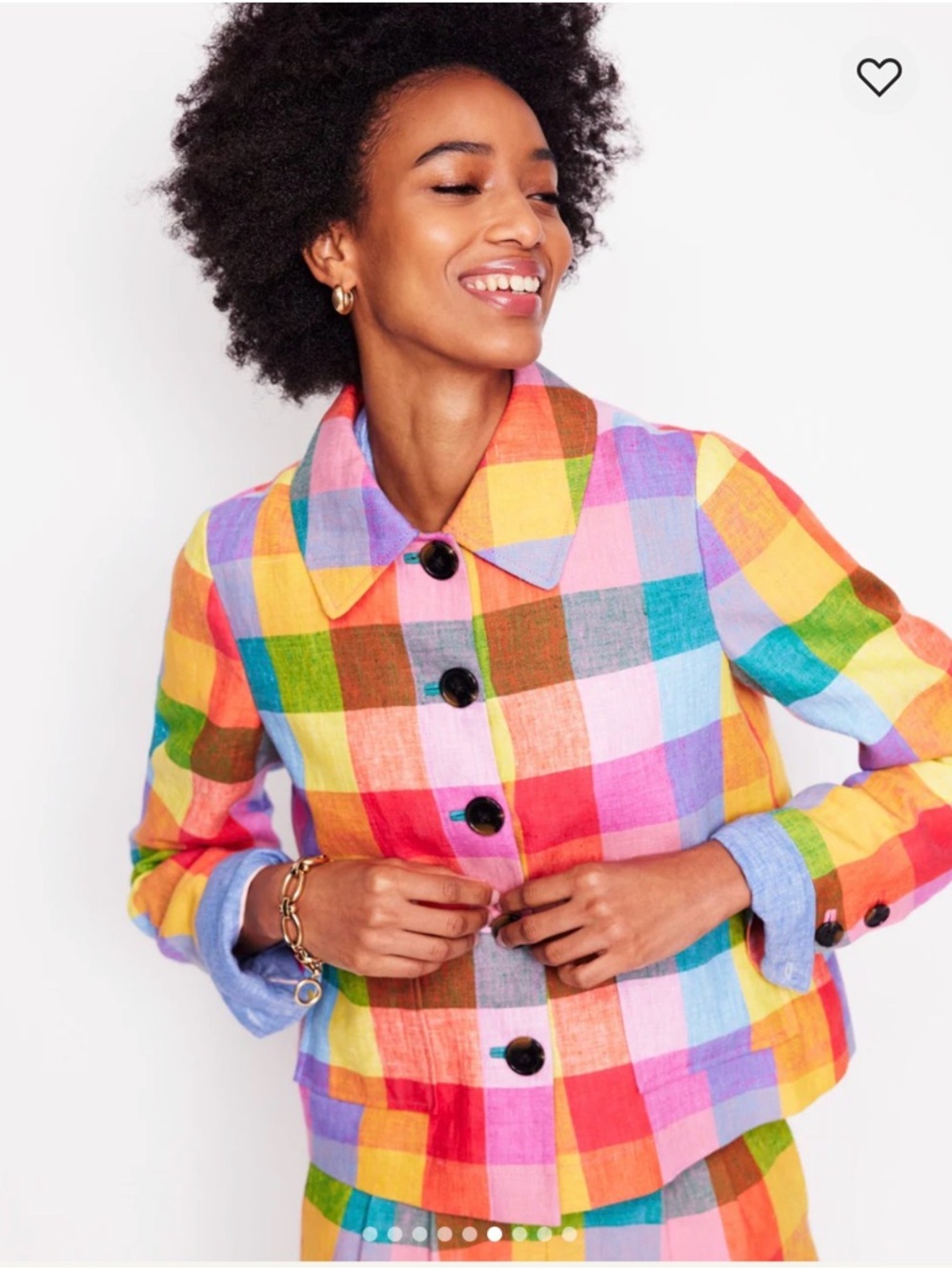 Boden Rainbow 🌈 Plaid Knightsbridge jacket, NWT size 4. - Picture 2 of 5
